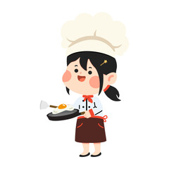 Illustration of a Chef with Fried Egg