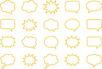 Collection of speech bubbles, ideal for comics, graphic novels, and design projects, representing dialogue and communication