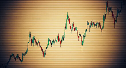 An upward trending stock market graph indicating the fluctuations and progress of investment.