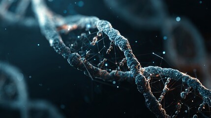 Visually stunning DNA strand rendering showcasing genetic research and medical breakthroughs for cutting-edge scientific presentations