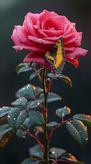 butterfly on rose