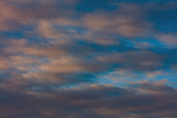 Colourful sunset clouds ,winter time