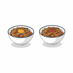 Delicious Gyudon - Japanese Beef Bowl Recipe with Rice, Vegetables, and Savory Sauce