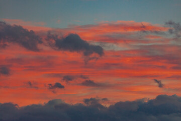 Colourful sunset clouds summer time