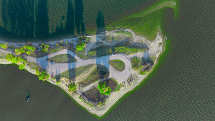 Aerial view of Benbrook River, Fort Worth, Texas, USA