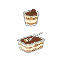 Tiramisu Cup and Elegant Dessert Box Presentation
