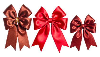 set of bow rinbbon decorative gift present isolated on transparent png