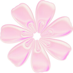 Pink flower iridescent illustration minimal icon