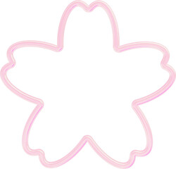 Pink Sakura flower iridescent illustration minimal icon
