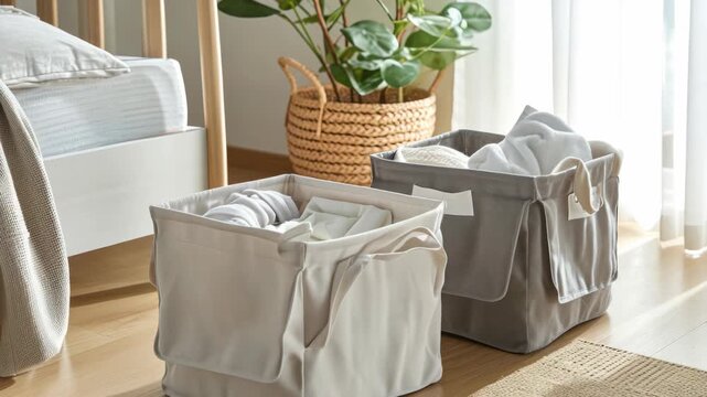 Organized storage solution for the nursery.