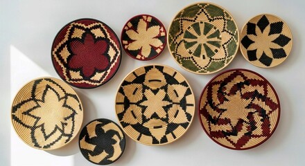 easter eggs in a basket, Handwoven African Wall Baskets – Boho Wicker Decor for Home & Interior Design