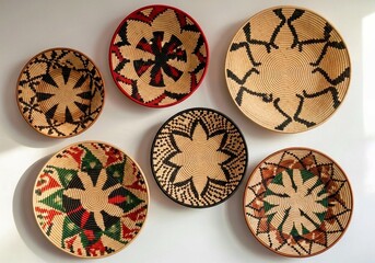 easter eggs in a basket, Handwoven African Wall Baskets – Boho Wicker Decor for Home & Interior Design