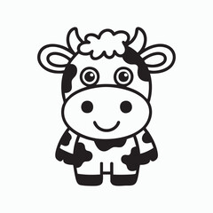 Cute cartoon cow vector