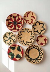 easter eggs in a basket, Handwoven African Wall Baskets – Boho Wicker Decor for Home & Interior Design