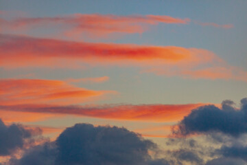 Naklejka premium Colourful sunset clouds ,winter time