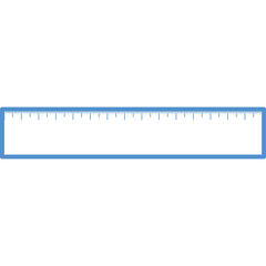 Simple Blue Ruler With Measurement Markings On A Transparent Background