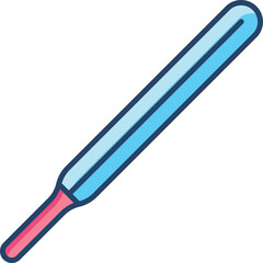 Simple Cartoonish Illustration of a Blue and Pink Duster Wand on a Transparent Background Vector Art