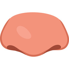 Simple Cartoonish Representation Of A Pink Nose On A Transparent Background With Subtle Shading Indicating Form