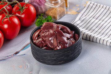 Raw chicken liver for cooking