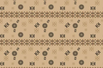 Fotobehang Afrikaanse Motieven A bohemian fusion of tribal African motifs and contemporary line art styled in earthy, free-spirited geometric harmony.  © uniqueworld888