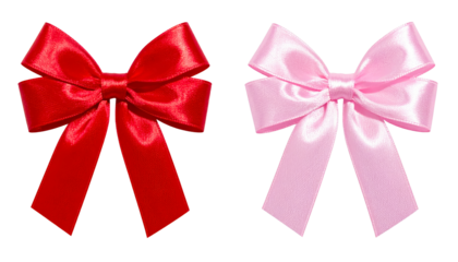 bow rinbbon red and pink colour decorative gift present isolated on transparent png