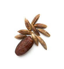 pits from dates on a white background