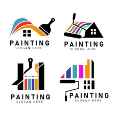 Set House painting logo design vector template