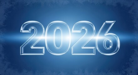 Futuristic Blue 2026 Number Display with Light Streak, New year, Future, Year