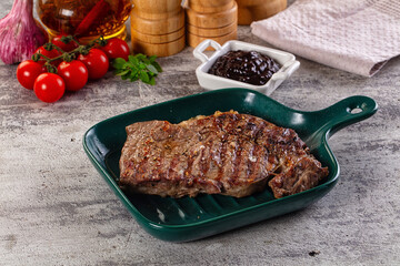 Grilled rib eye beef steak