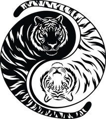yin yang tiger vector 