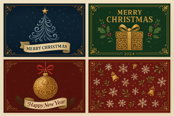 Luxury christmas greeting card set 