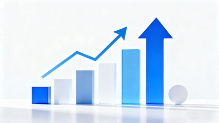 Abstract geometric shapes and arrows symbolizing business strategy and direction on a clean white background.