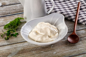 White organic natural cream sour