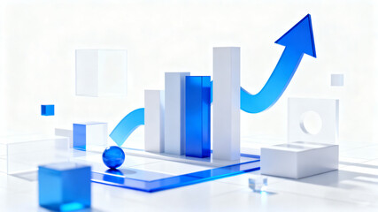 Abstract geometric shapes and arrows symbolizing business strategy and direction on a clean white background.