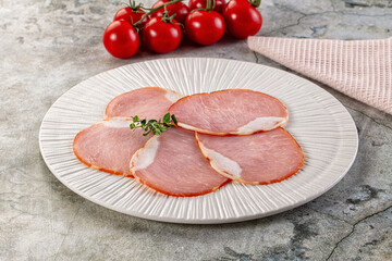 Cured dry pork meat slices