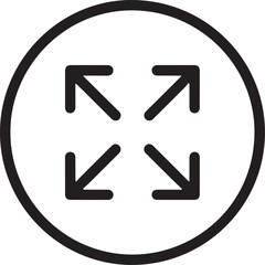 Expand icon with four arrows pointing outwards in a circle