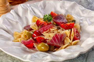 Pasta Farfalle with fresh Tuna fish