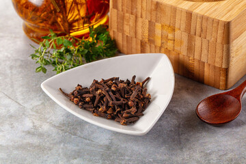 Dry cloves buds aromatic flavor