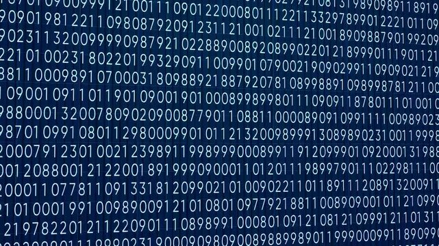 Binary Code Animation, technology concept. 4K Binary Code Random Number Digital Background