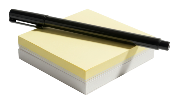 Office supplies workspace stationery minimalist top view productivity isolated on transparent background