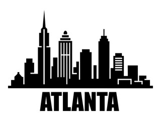 Atlanta Skyline Logo Design Cityscape Emblem
