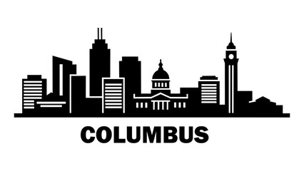 Columbus Skyline Silhouette Logo Emblem Design
