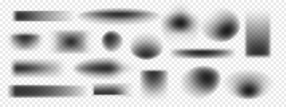 Collection of different realistic shadow effect vector illustration	