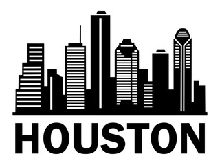 Houston Skyline Silhouette Logo Design for Branding
