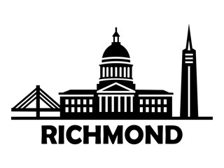 Richmond Skyline Silhouette Logo Design for Branding
