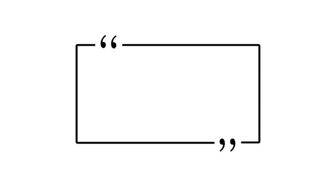 Text quote sign. Black Icon with long shadow with White screen background. Quotes Box Icon, Flat Sign & Trendy Symbol. Quotes form and speech box isolated.