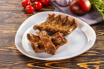 Grilled marinated pork spare ribs