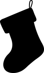 Santa Claus riding sleigh with reindeer, flying Christmas silhouette illustration, festive holiday scene, winter Christmas vector art, traditional Santa sleigh