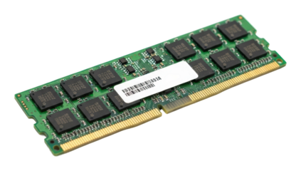 Exploring ram module technology in electronics lab isolated on transparent background