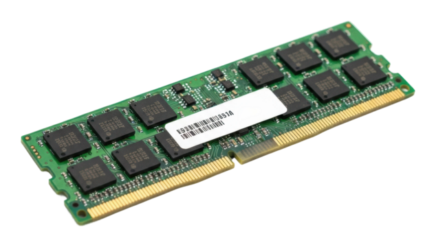 Exploring ram module technology in electronics lab isolated on transparent background